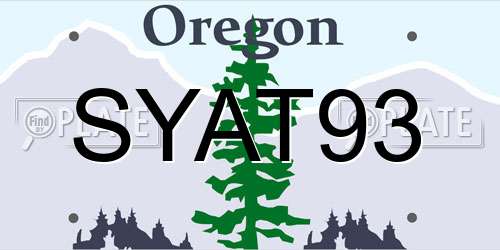 SYAT93 Oregon License Plate