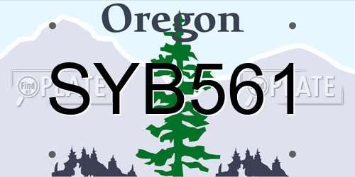 SYB561 Oregon License Plate