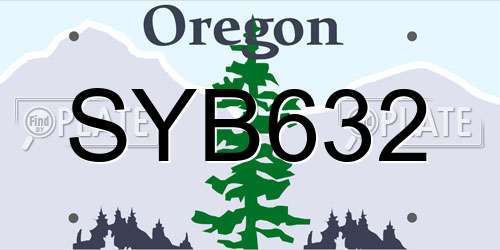 SYB632 Oregon License Plate