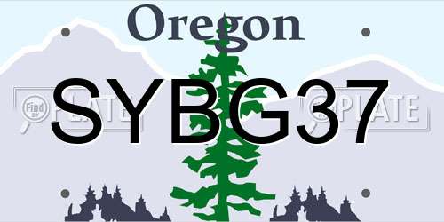SYBG37 Oregon License Plate