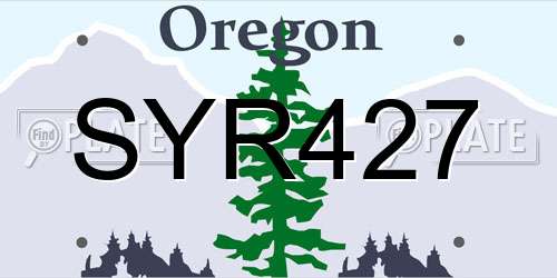 SYR427 Oregon License Plate