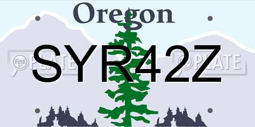 SYR42Z Oregon License Plate