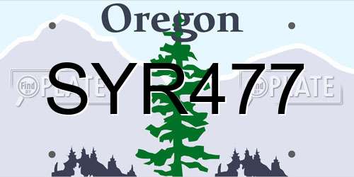 SYR477 Oregon License Plate