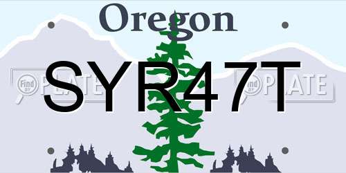 SYR47T Oregon License Plate