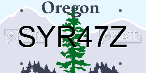 SYR47Z Oregon License Plate