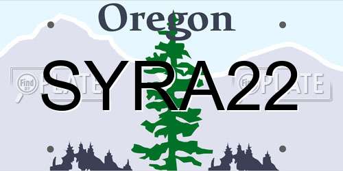 SYRA22 Oregon License Plate