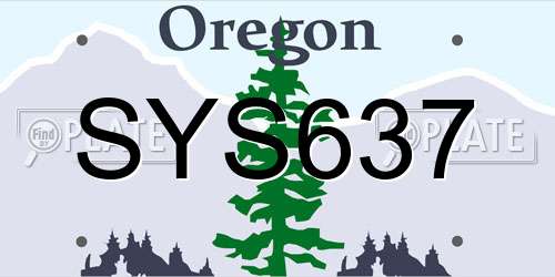SYS637 Oregon License Plate