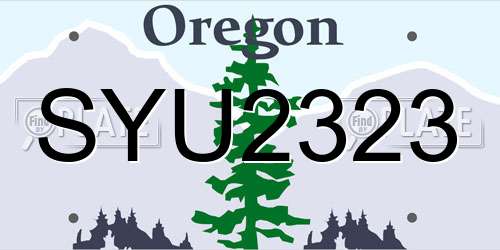 SYU2323 Oregon License Plate