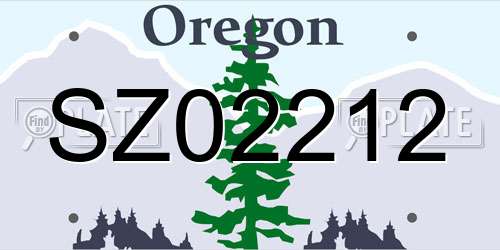 SZ02212 Oregon License Plate