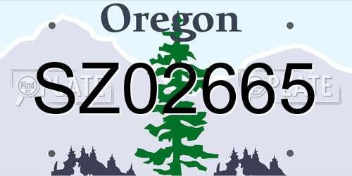 SZ02665 Oregon License Plate