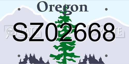 SZ02668 Oregon License Plate