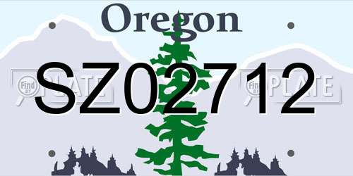 SZ02712 Oregon License Plate