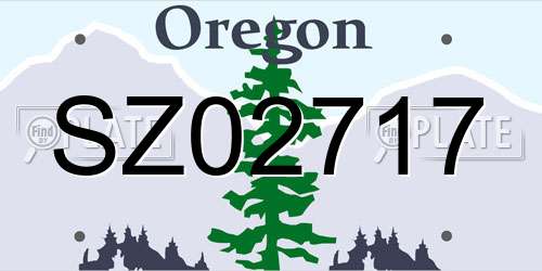 SZ02717 Oregon License Plate