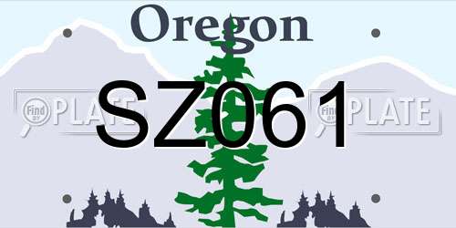 SZ061 Oregon License Plate