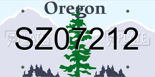 SZ07212 Oregon License Plate