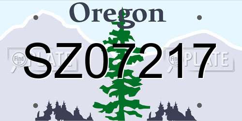 SZ07217 Oregon License Plate