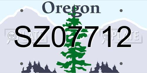 SZ07712 Oregon License Plate