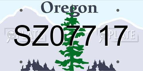 SZ07717 Oregon License Plate