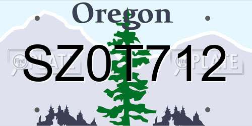 SZ0T712 Oregon License Plate