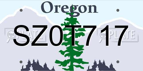 SZ0T717 Oregon License Plate