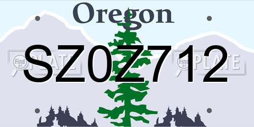 SZ0Z712 Oregon License Plate