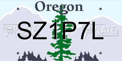SZ1P7L Oregon License Plate