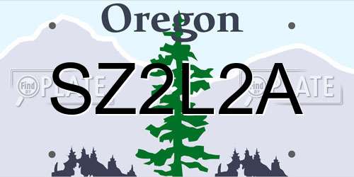SZ2L2A Oregon License Plate