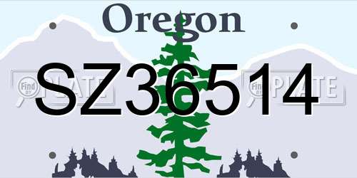 SZ36514 Oregon License Plate