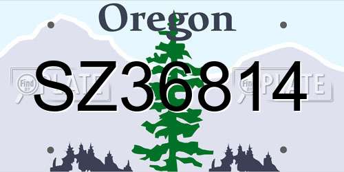 SZ36814 Oregon License Plate