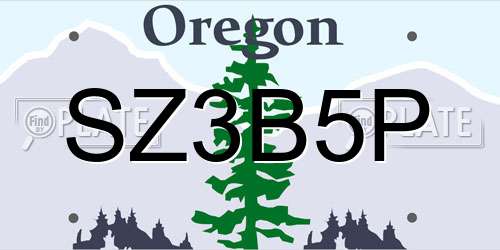 SZ3B5P Oregon License Plate