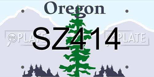 SZ414 Oregon License Plate