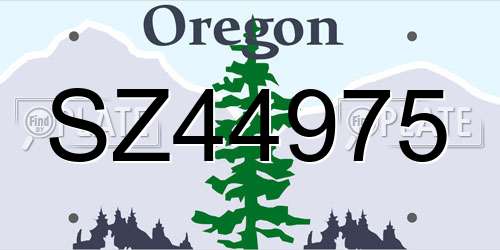 SZ44975 Oregon License Plate