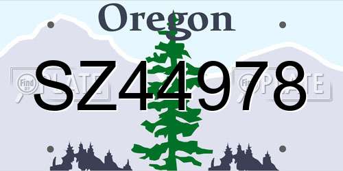 SZ44978 Oregon License Plate