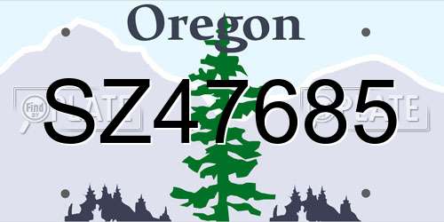 SZ47685 Oregon License Plate