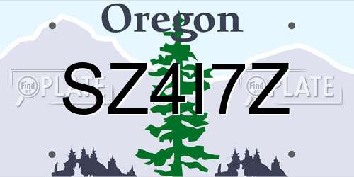 SZ4I7Z Oregon License Plate