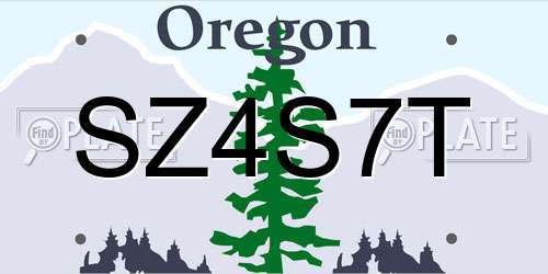 SZ4S7T Oregon License Plate