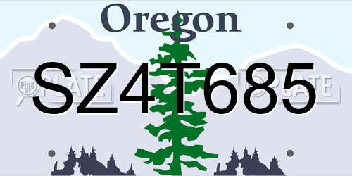 SZ4T685 Oregon License Plate