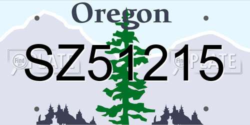SZ51215 Oregon License Plate