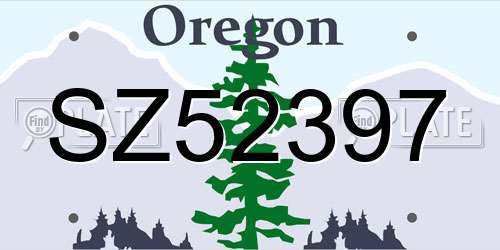 SZ52397 Oregon License Plate