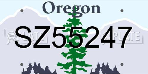 SZ55247 Oregon License Plate