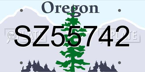 SZ55742 Oregon License Plate