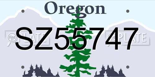 SZ55747 Oregon License Plate