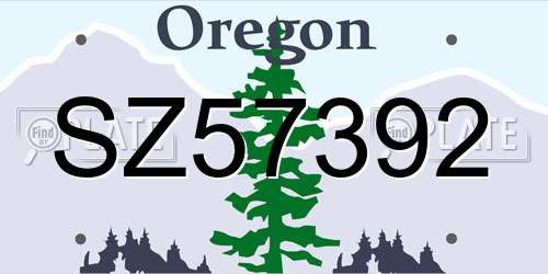 SZ57392 Oregon License Plate