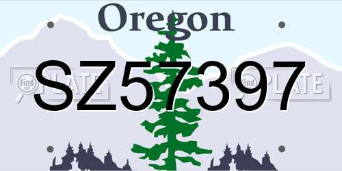 SZ57397 Oregon License Plate