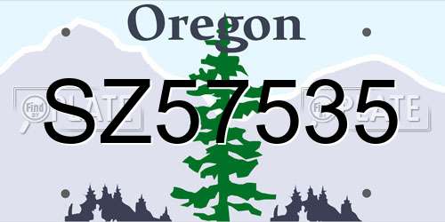 SZ57535 Oregon License Plate