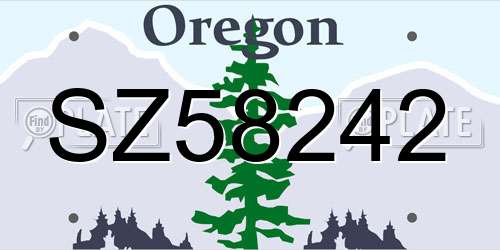 SZ58242 Oregon License Plate