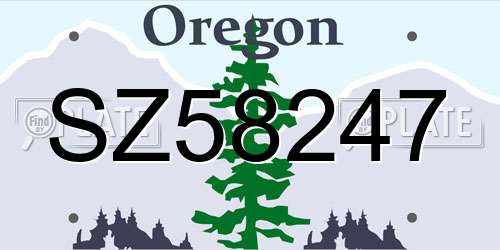 SZ58247 Oregon License Plate