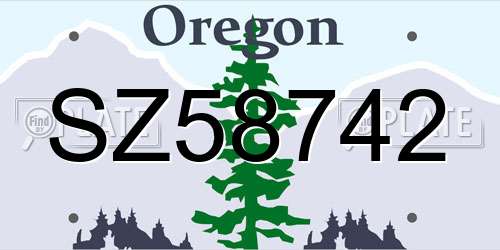 SZ58742 Oregon License Plate