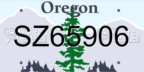 SZ65906 Oregon License Plate