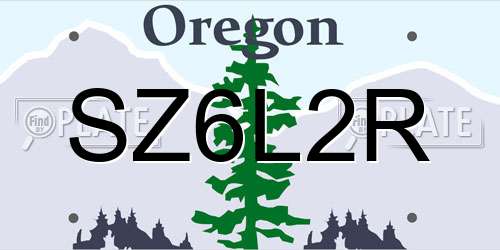 SZ6L2R Oregon License Plate